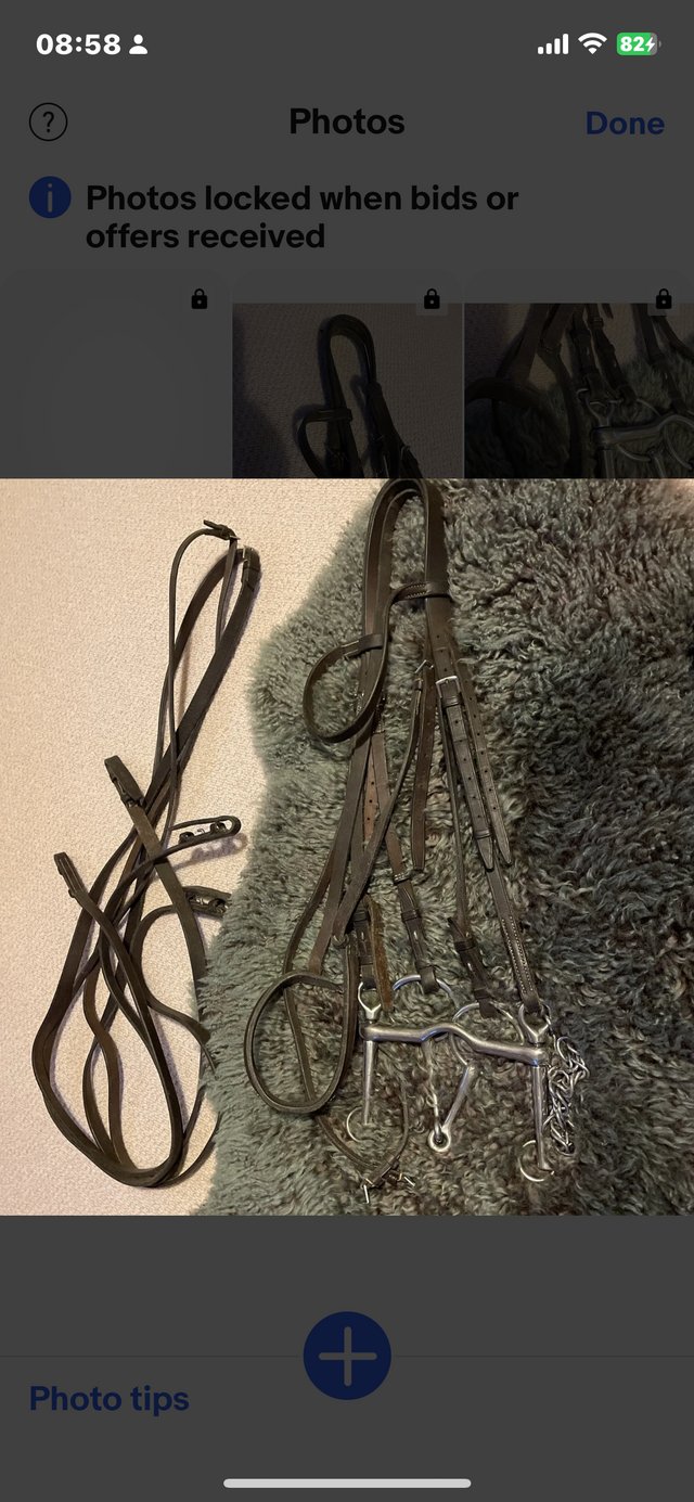 Preview of the first image of Jeffries double full size Havana bridle.