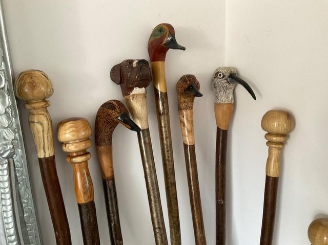 Preview of the first image of WOOD HAND CARVED WALKING STICKS.