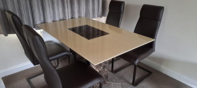 Image 2 of Marble dining table and 4 chairs