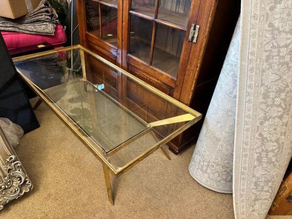 Image 1 of Oliver Bonas Gold Glass Coffee Table