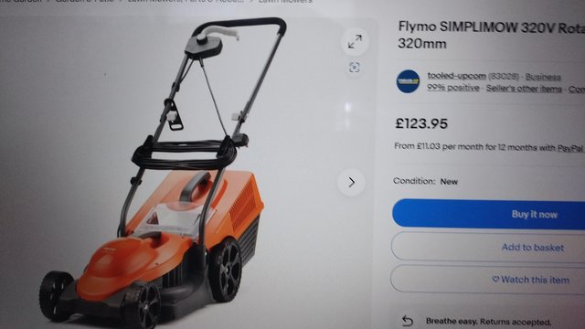 Image 2 of BRAND NEW FLYMO SIMPLIMOW 320 LAWNMOWER