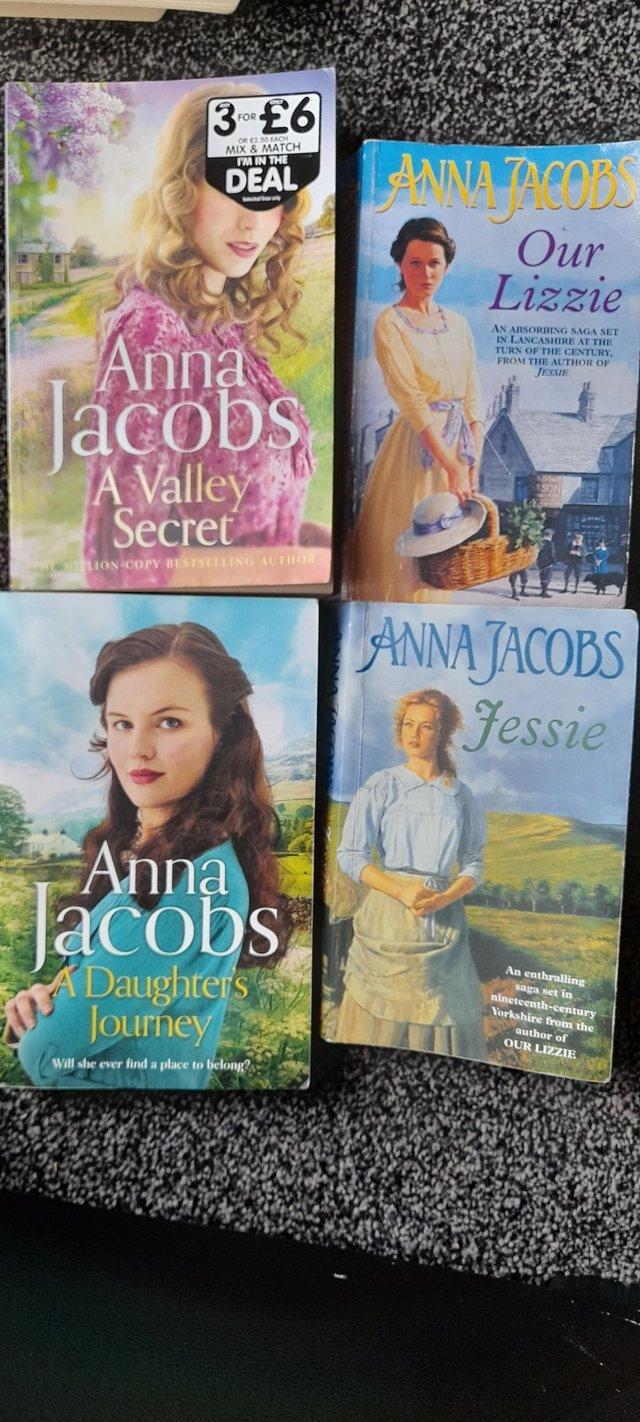 Preview of the first image of 4 Anna jacobs books  will split.