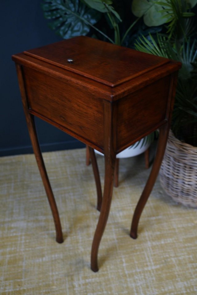 Preview of the first image of Early Victorian Mahogany Sewing Table / Box Side Table.