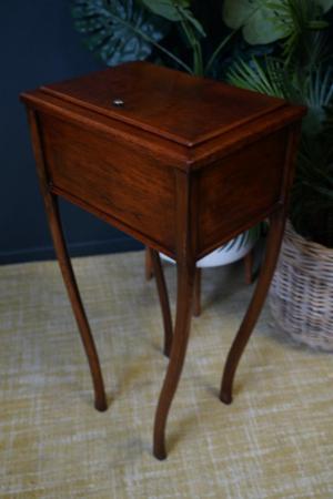 Image 1 of Early Victorian Mahogany Sewing Table / Box Side Table
