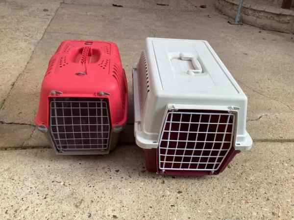 Image 5 of 2 Cat carrier, cat food mats, cat enclosed litter tray,etc