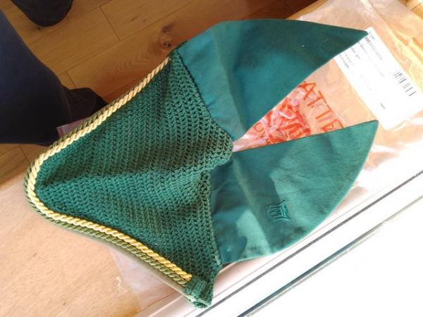 Image 1 of BNIB Mattes green ear covers horse size.