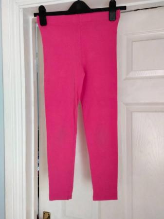 Image 1 of Girls Dark Pink Leggings Size 10/11