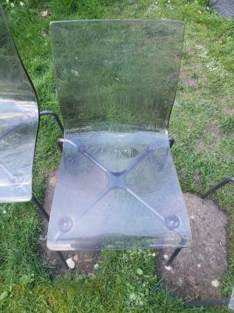 Image 1 of 6 x clear acrylic dining chairs
