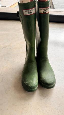 Image 3 of Hunter Original Huntress Matte Black Rain Boots Womens Size