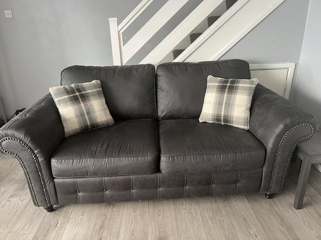 Preview of the first image of 3seater sofa for sale black.