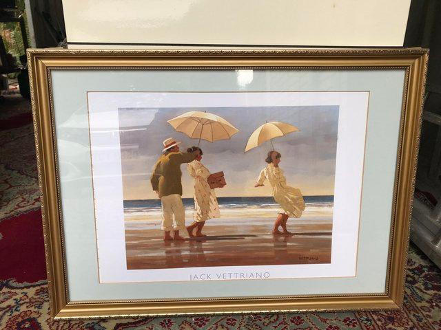 Preview of the first image of Jack Vettriano print in gold frame.