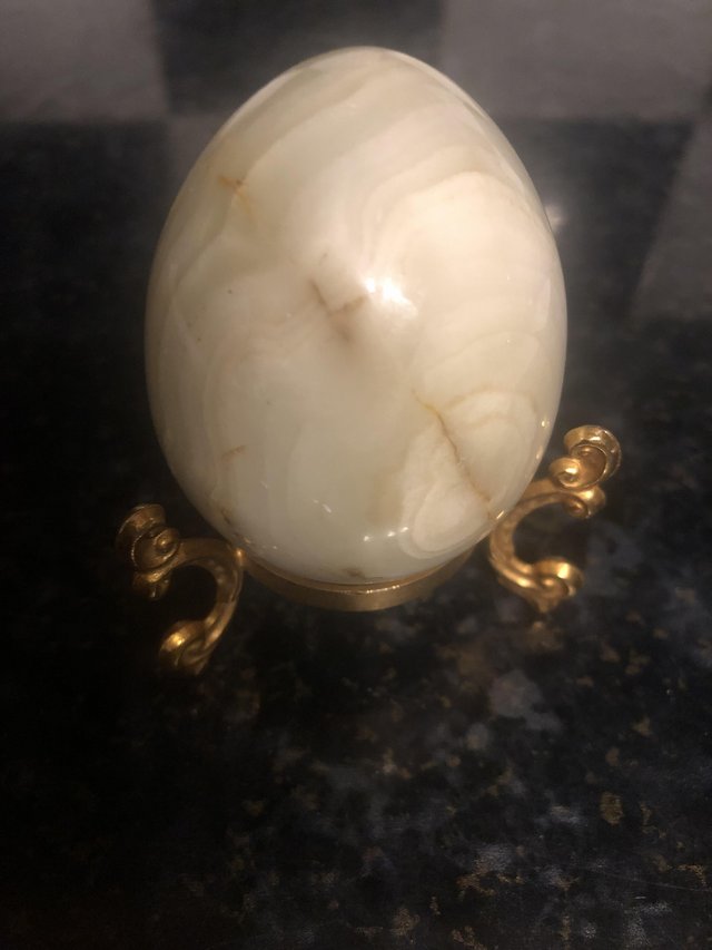 Preview of the first image of Easter egg decoration marble/ granite ornament.