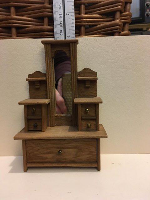 Preview of the first image of Doll house mirrored dresser unit.