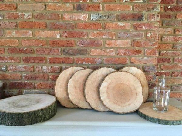 Image 2 of Rustic Log Slices for Wedding Table Decoration