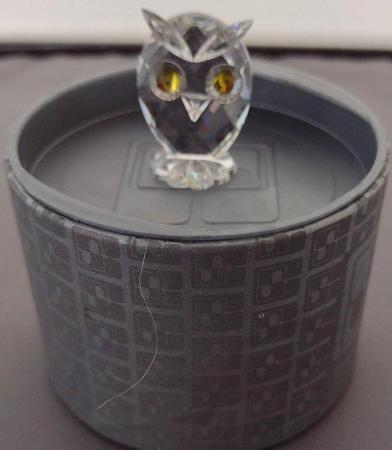 Image 2 of Swarovski crystal owl with box