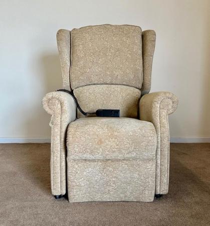 Image 2 of REPOSE ELECTRIC RISER RECLINER STRAW MOBILITY CHAIR DELIVERY