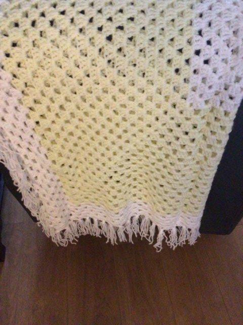 Preview of the first image of NEW BABY BLANKET WITH FRINGING.