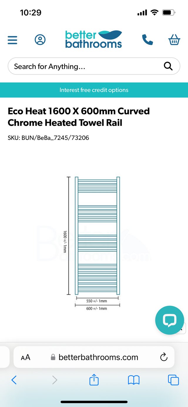 Preview of the first image of Eco heat towel rail chrome.