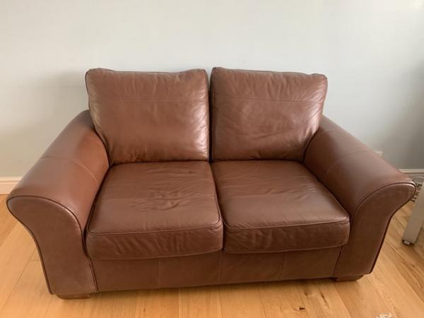 Image 2 of Leather sofa - Next - brown