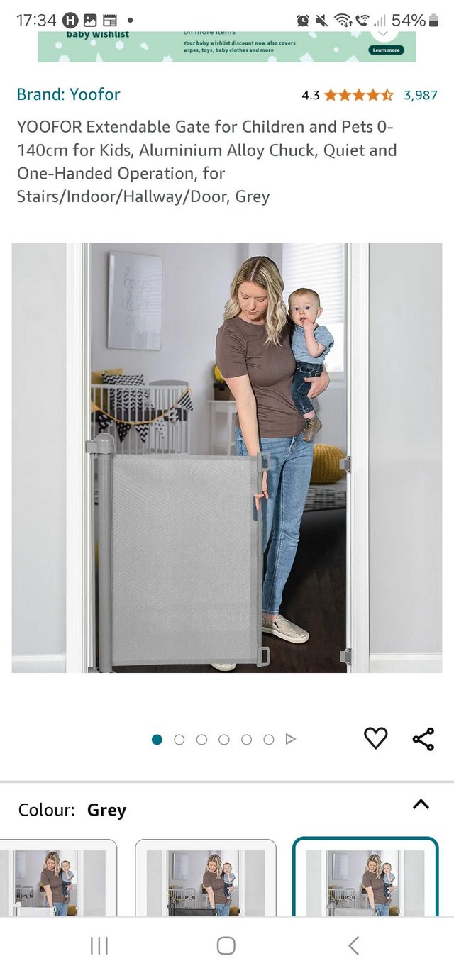 Preview of the first image of Baby/pet extendabke safety gate.