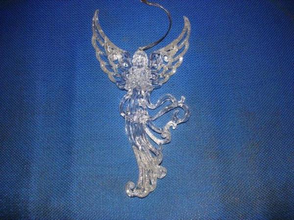 Image 1 of ACRYLIC CHISTMAS ANGEL HANGING ORNAMENT