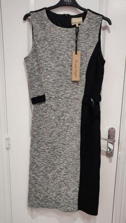 Image 2 of New Phase Eight Charlotte Colour Block Dress Grey Marl 12