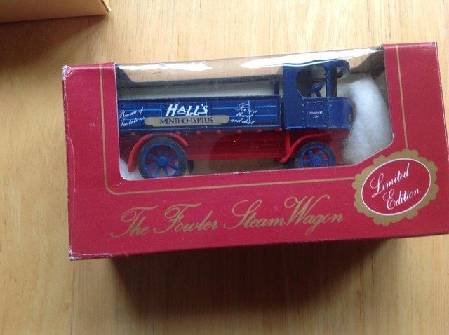 Preview of the first image of Model steam wagon new in box colour blue.