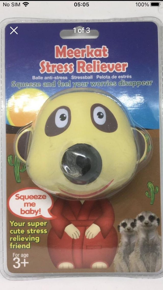Preview of the first image of Meerkat Stress Reliever Relief Ball - squishy, squeeze, stre.