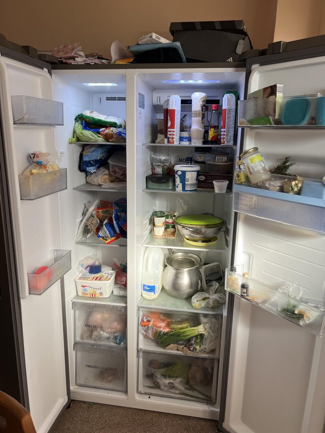 Preview of the first image of Curry’s American style Hoover Refrigerator and freezer.