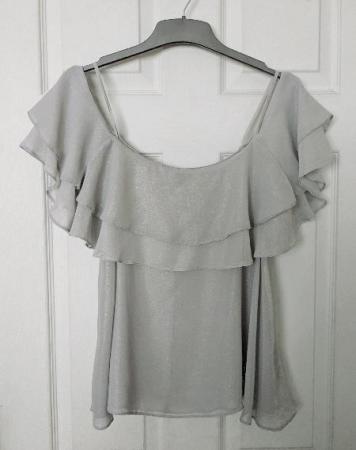 Image 1 of Ladies Grey Off The Shoulder Top By Atmosphere - Size 14