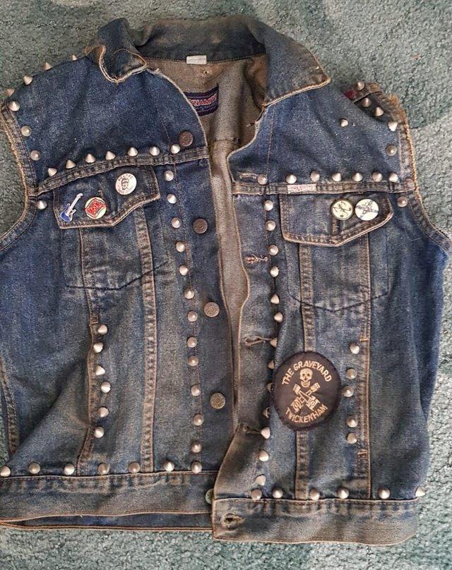 Preview of the first image of Vintage Rock and Roll Jean Jacket - CHATHAM COLLECTION ONLY.