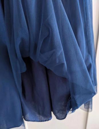 Image 3 of New ASOS Tulle Layered UK 6 Midi Skirt Navy Blue Calf Length
