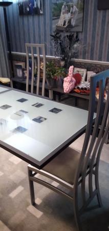 Image 1 of John Lewis Glass Topped Extendable Table and 4 Chairs
