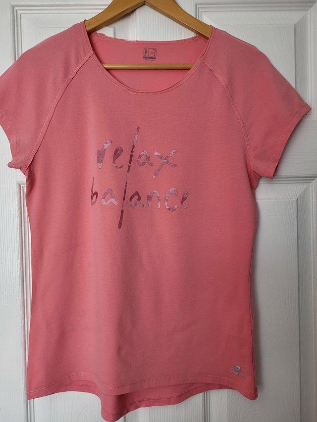 Preview of the first image of T shirt- pink - soft stretchy cotton.