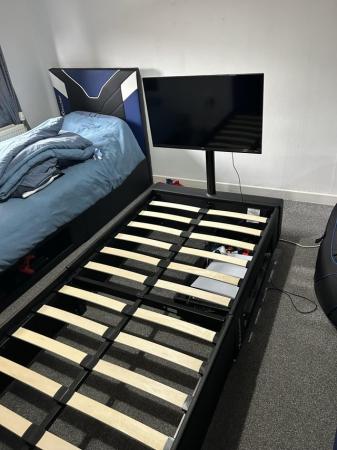 Image 3 of Single blue x rocker bed with 32” TCL TV
