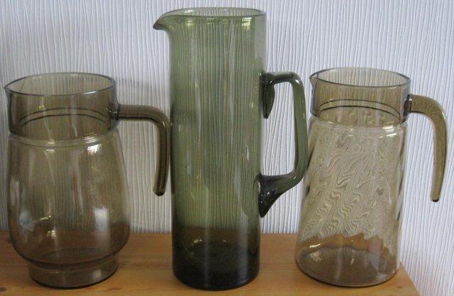 Image 1 of Smoked glass Water or Juice Jugs