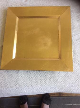 Image 1 of M&S MELAMINE GOLD PLATE SQUARE