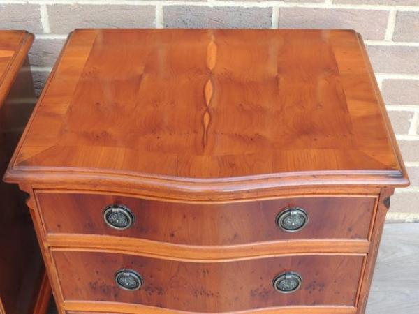 Image 10 of Pair of Burr Wood Bedside Chests (UK Delivery)