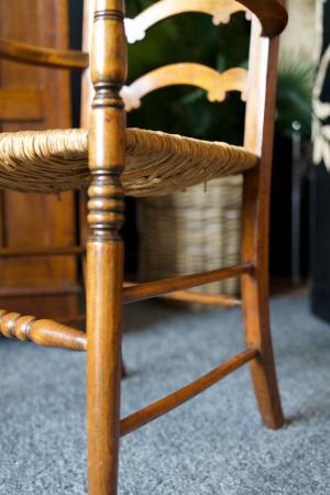 Image 5 of Arts & Crafts Oak Ladder back Occasional Chair Rush Seat