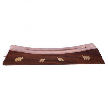 Image 3 of Decorative Sheesham Wood Incense Stick Elephant Box.