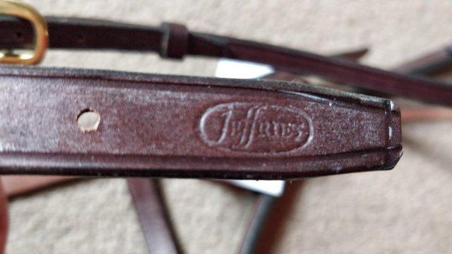 Image 2 of JEFFRIES HAVANA IN HAND SHOW BRIDLE 5/8" FULL NEW WITH TAG