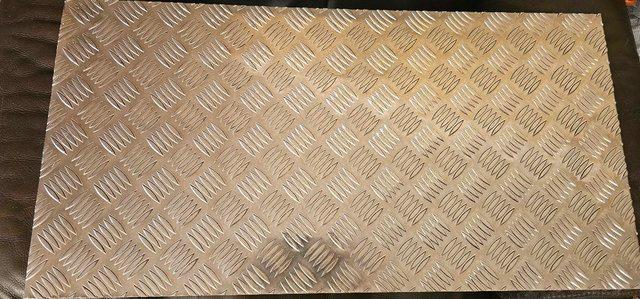 Image 1 of CHEQUER PLATE OFFCUT Approx 40 cm x 79 cm x 2mm NEW