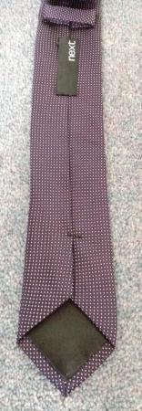 Image 2 of Next purple polka dot pattern thin tie