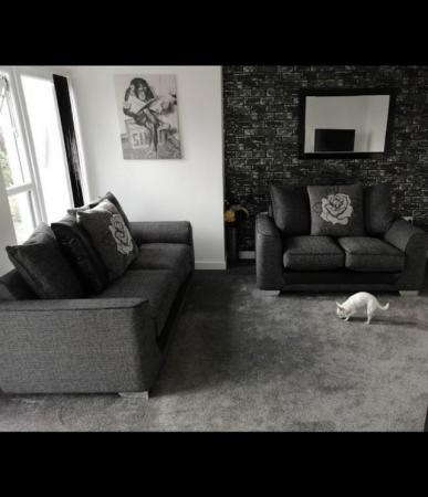 Image 1 of 3&2 Seater grey sofa set