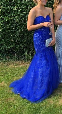 Image 3 of PROM DRESS Tiffanys Royal Blue Size 6-8