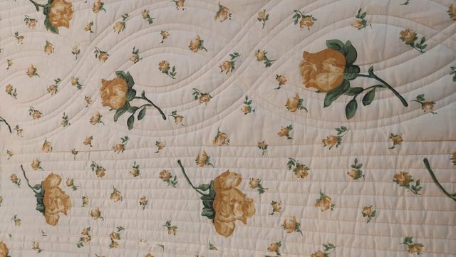 Image 2 of Bedspread – Quilted – Floral Yellow