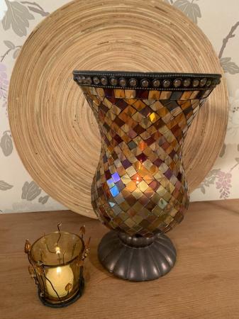 Image 2 of PartyLite Global Fusion 12" Hurricane Mosaic Candle Holder