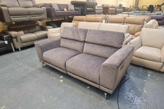 Image 11 of New Sienna grey fabric electric recliner 3 seater sofa