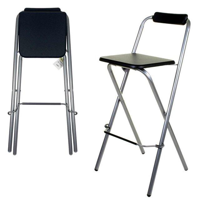 Preview of the first image of 2 folding bar stools - metal. great condition as never used.