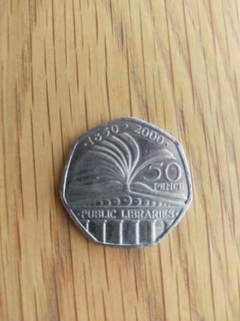 Image 1 of 2000 "The Public Libraries" 50p Coin